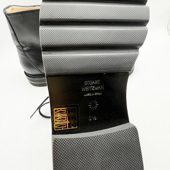 Stuart Weitzman Womens Mila Lift Booties US 6.5 EU 37 Black Leather Lace Up NWOB - Picture 11 of 11